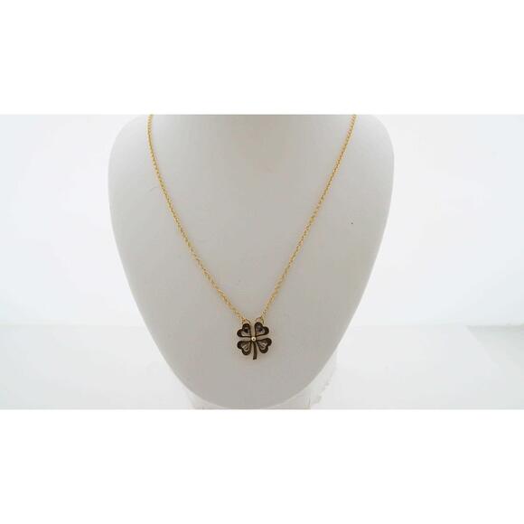 14K Yellow Gold 4 Leaf Clover Charm Pendant Estate Sale Fine Jewelry 5.3g - 18